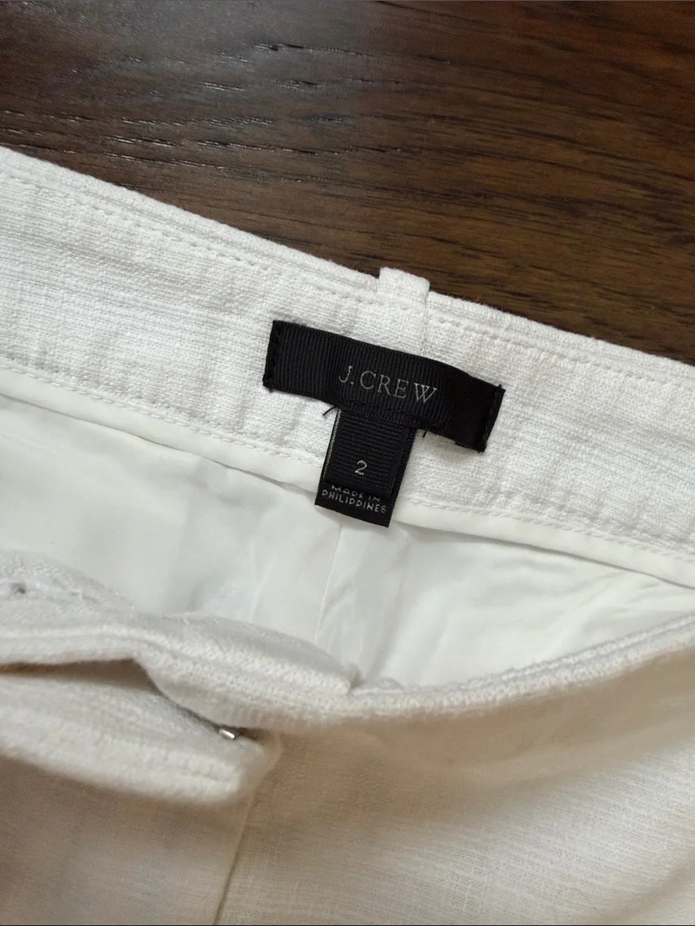 J. Crew White Scalloped-Hem High-Rise Shorts